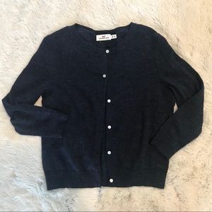 Vineyard Vines Cotton Slub Cardigan in Navy